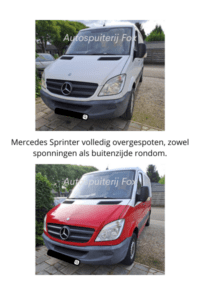Mercedes Sprinter andere kleur spuiten
