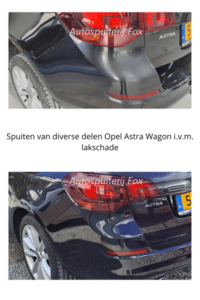 Spuiten van diverse delen Opel Astra Wagon i.v.m. lakschade1