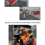 Spuiten van diverse onderdelen motorfiets